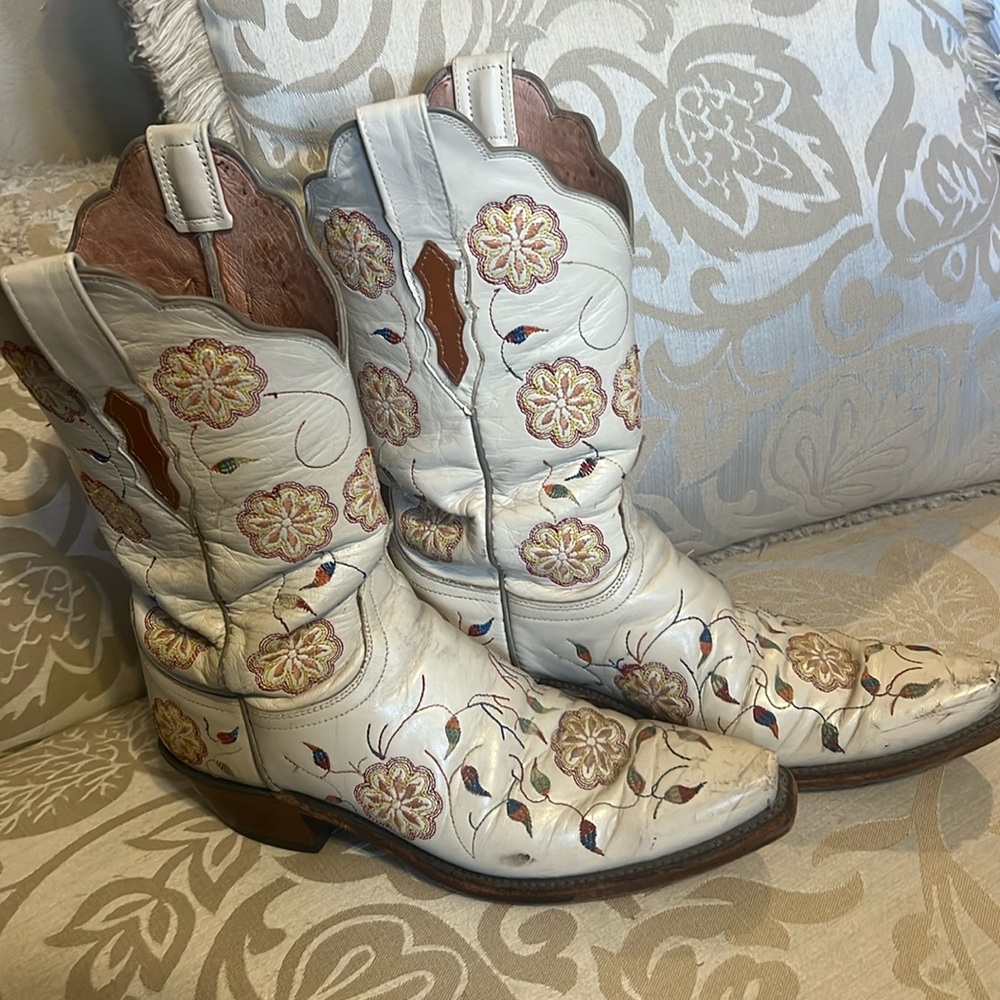 Vintage Lucchese 1883 Floral Cowboy Boot